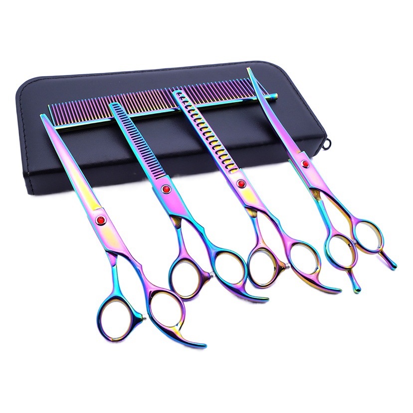 Tijeras de belleza para mascotas herramienta de corte de pelo para perros traje de gato tijeras de corte de pelo tijeras curvadas de pelo de perro artefacto de corte de pelo de peluche