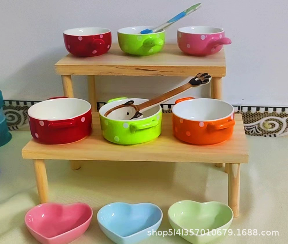 Раковина для кормления хомяков Керамическая миска с защитой от оборота Симпатичный Золотой медведь Двойная миска с ручкой Раковина для кормления домашних животных Миска для кормления кролика Ежика