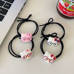 搞怪戴眼镜kt蝴蝶结猫咪发绳高弹力扎发皮筋头绳卡通甜美发圈发饰