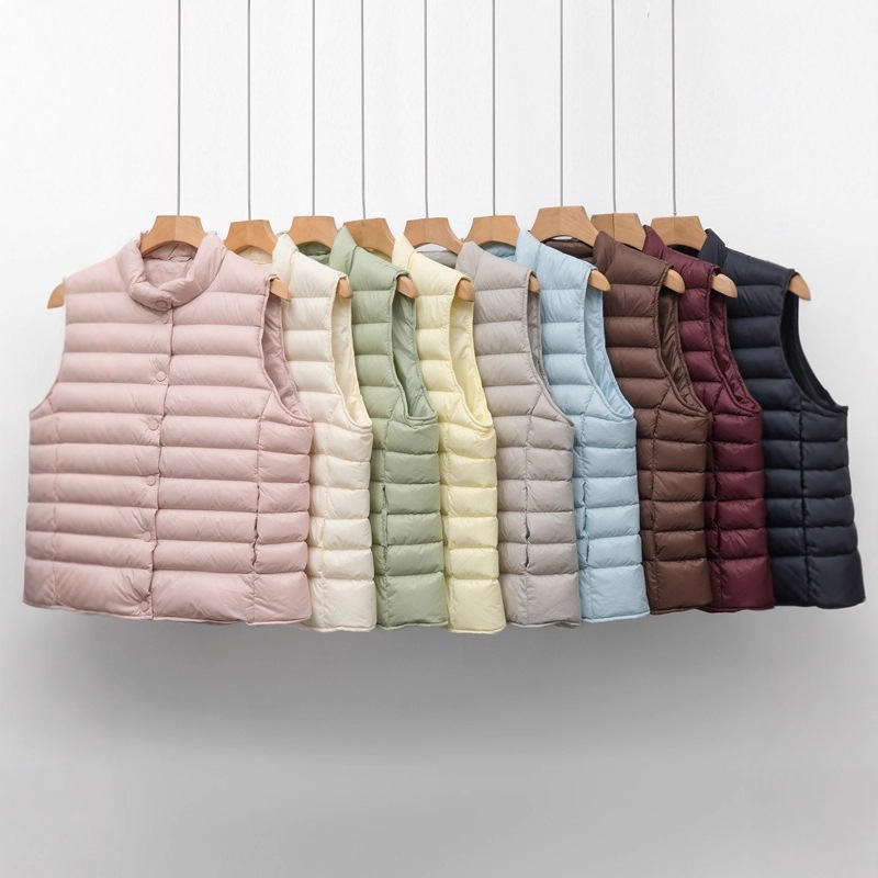 New National Standard 90 White Duck down 2025 New Rib Thin down Jacket Women's Vest Vest Liner Short Style Ultra-Lightweight