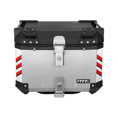 Steel Base New Model — Motorcycle trunk - liningcarbon-steel-bottom-plate-black-cover-silver-46l-aluminum-alloy-tail-box
