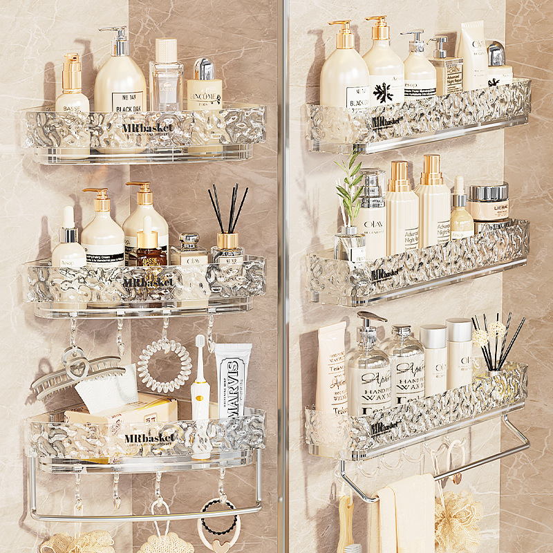 Glacier Pattern Toilet Triangle Storage Rack Punch-free Toilet Wall Rack Washstand High-value Wall-mounted Storage Rack