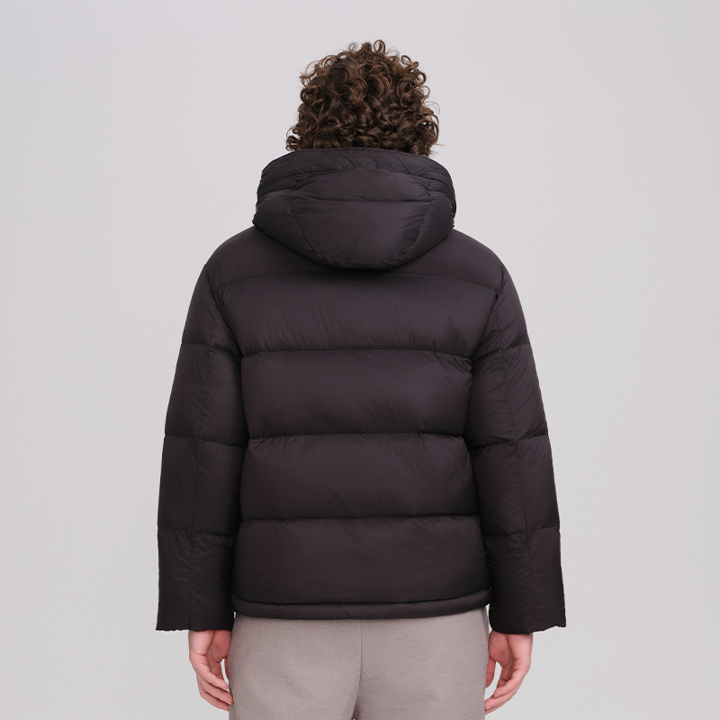 冬用ホワイトダックダウンジャケット メンズ 厚手 暖かい 2025年新作 ショート丈 フード付きダウンジャケット メンズ 極寒対応