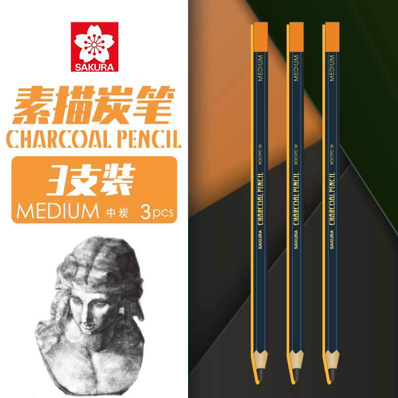 Sakura flor de sakura boceto lápiz de carbón especial para artistas de pintura de boceto de carbón blando lápiz blando medio duro
