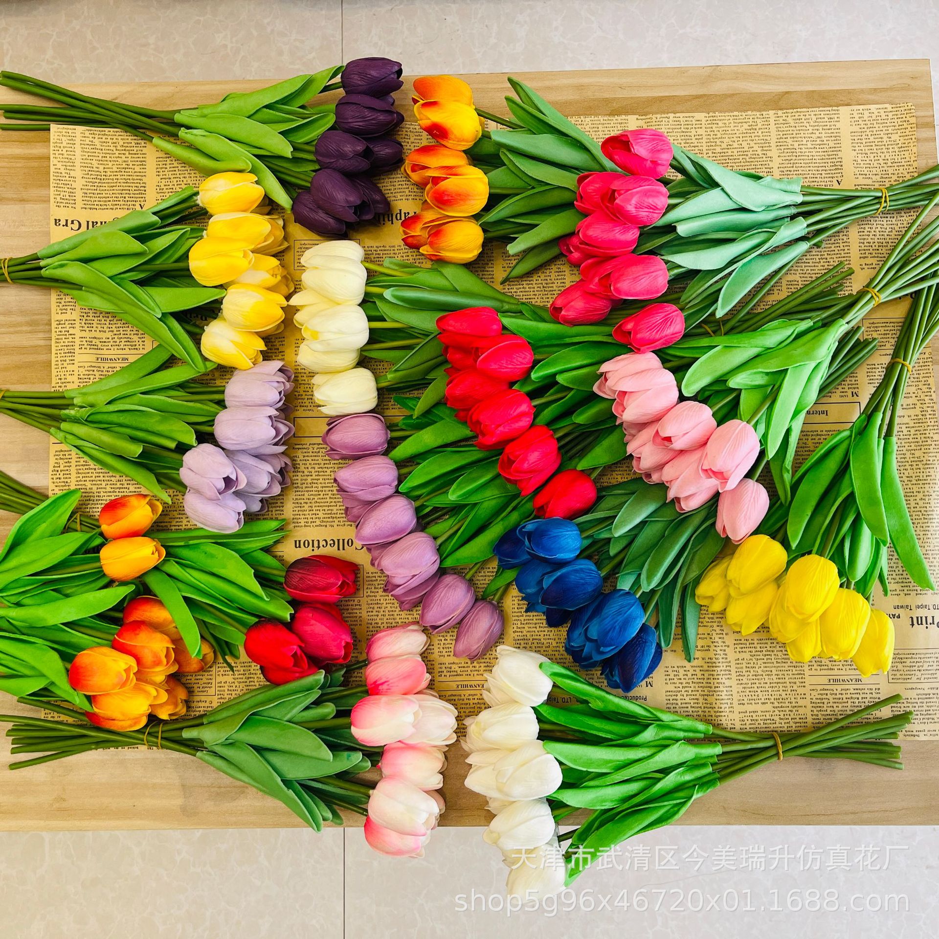 Pu tulipán flor falsa flor flocada ramo de ganchillo compra imprescindible suministros de boda regalo de graduación compañero de fiesta de agradecimiento blanco