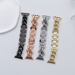 For Apple s8 watch strap Applewatch 17 generation large denim chain alloy metal iwatch se strap