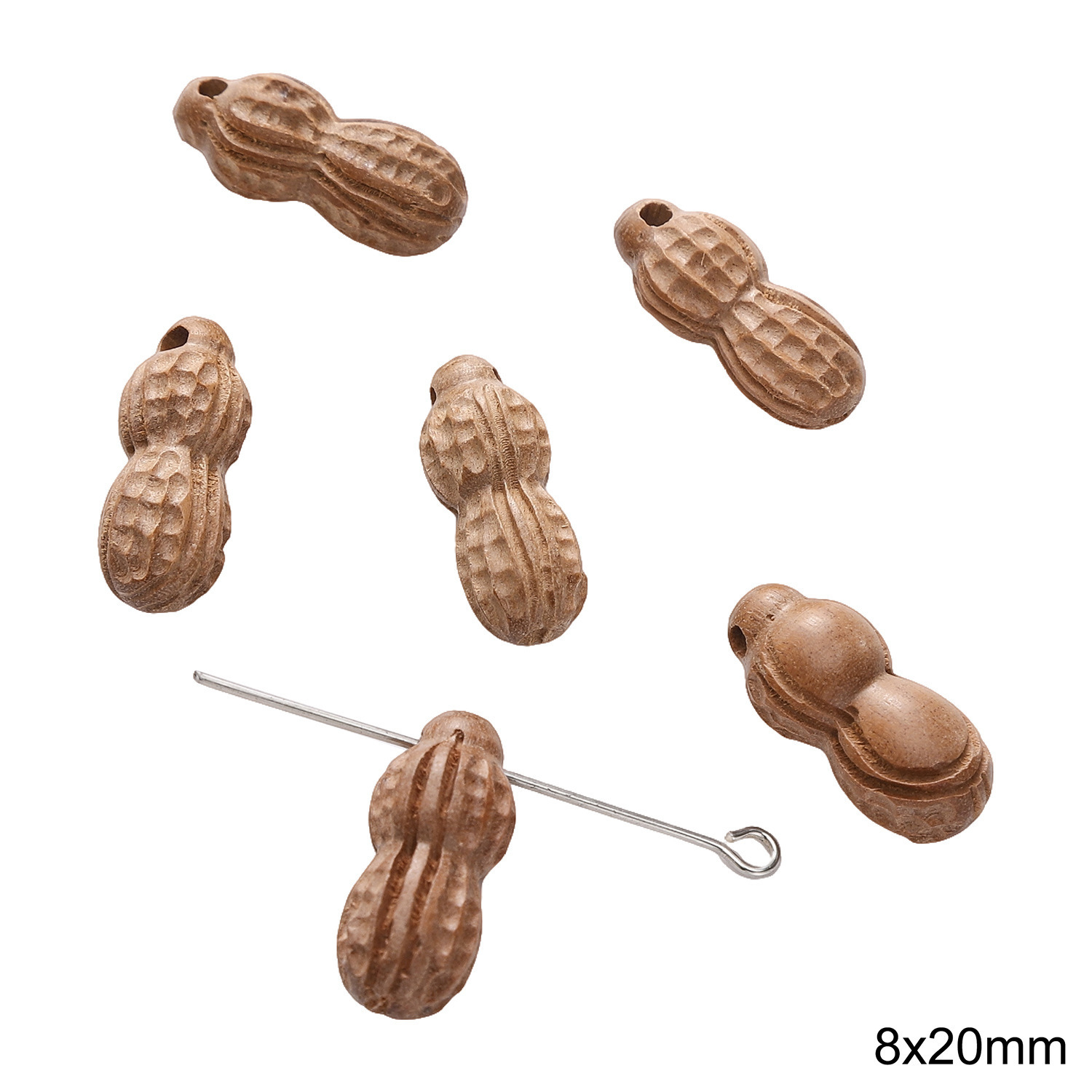 Guofengwen juega Ping An Fu cuentas de madera hechas a mano DIY colgantes de cuentas de cadena de material de teléfono móvil accesorios de cuentas a granel