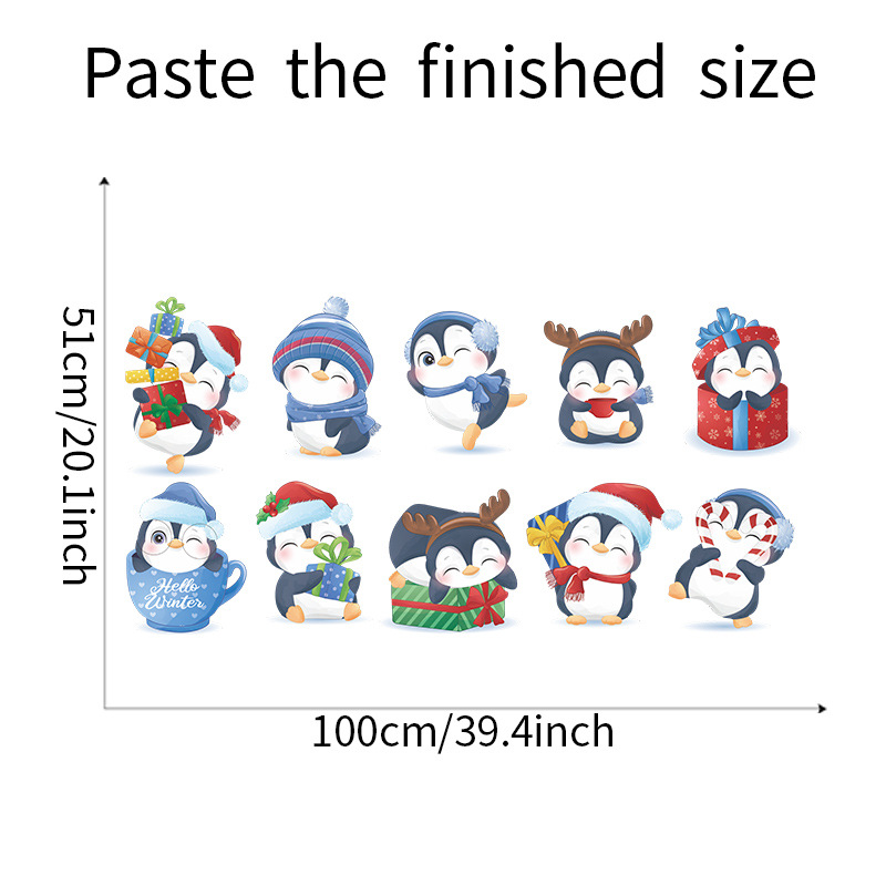 New Cartoon Little Penguin Glass Window Door Wall Sticker Wholesale Nihaojewelry display picture 1