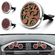 热销精油扩香器复古木头风格汽车出风口夹空气清新剂汽车香水摆件