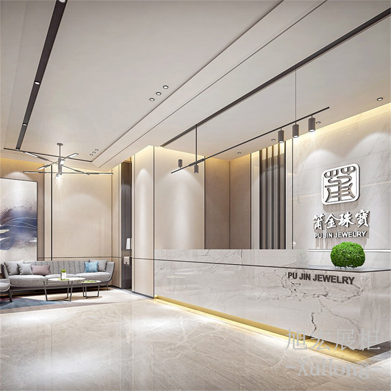源头厂家优惠收银台前台珠宝展示柜 翡翠首饰黄金珠宝展柜弧形柜