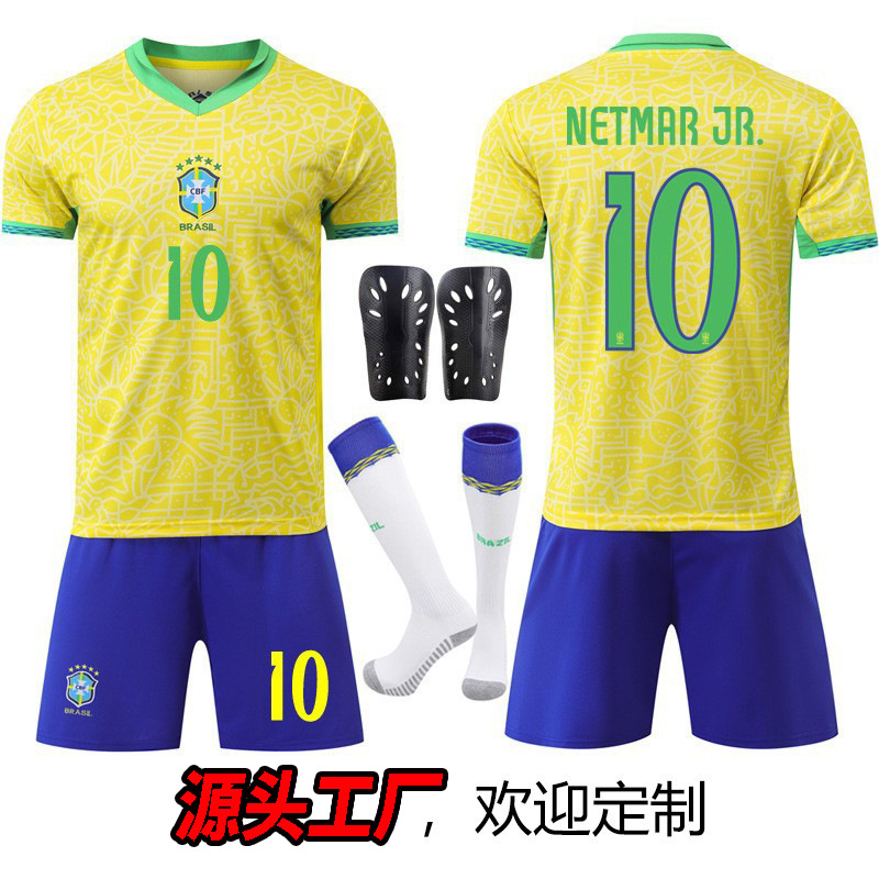 Camiseta de fútbol Copa América Brasil # 10 Rodríguez Lafina Neymar camiseta de tendencia idéntica