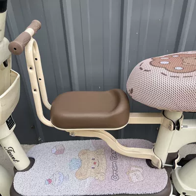 Car Child Seat, Child Seat – Electric car child seat - special-for-models-with-thick-straight-seat-posts-installed-and-shipped-without-assembly-tool-anti-slip-pads-load-capacity-100kg-single-seat-off-white-handle-off-white