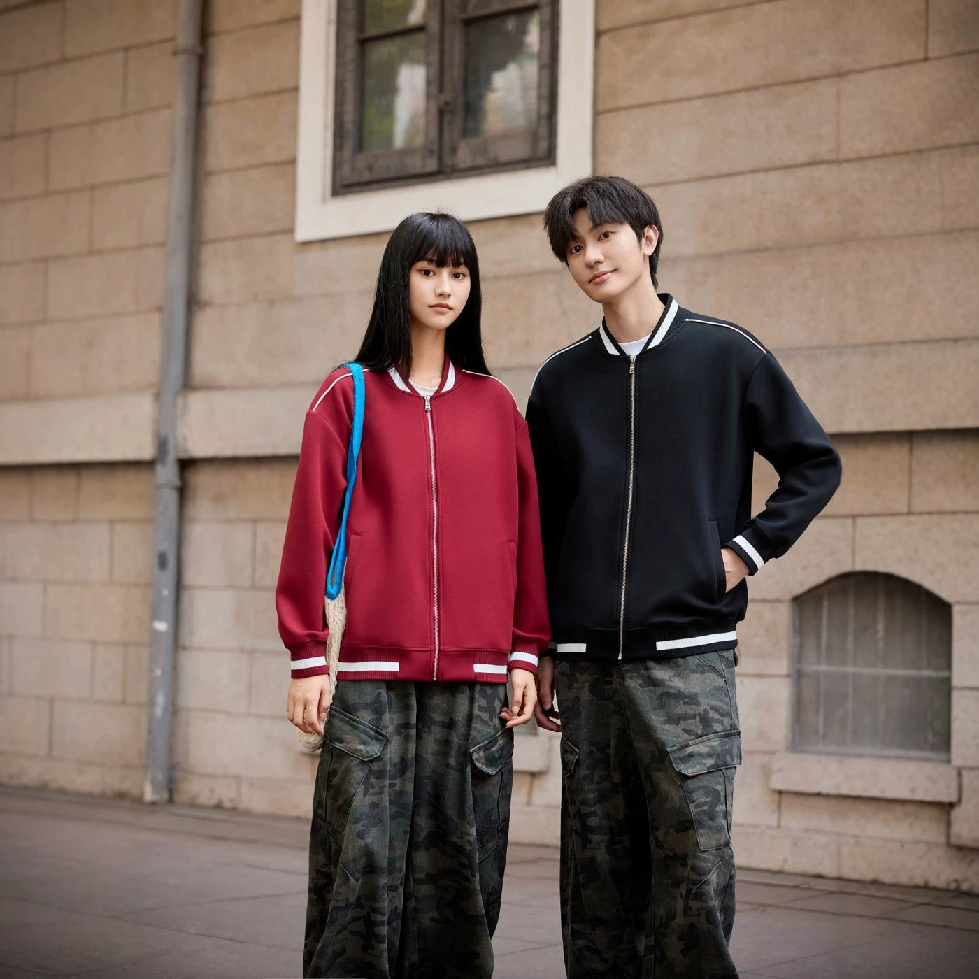 9899 # 400G five-layer quilted cotton baseball jacket, unisex, American retro style, with printed lettering