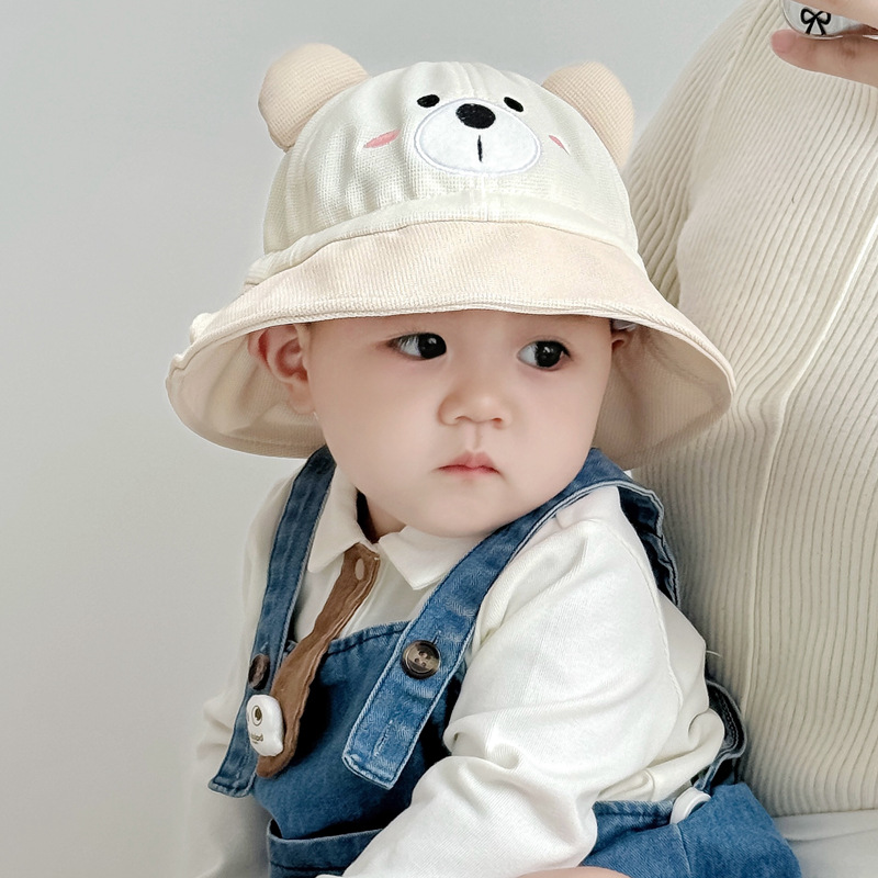 Sombreros infantiles primavera y otoño lindos gorros de pescadores de chicas mujeres y hombres bebés coreanos sombreros de cuenca