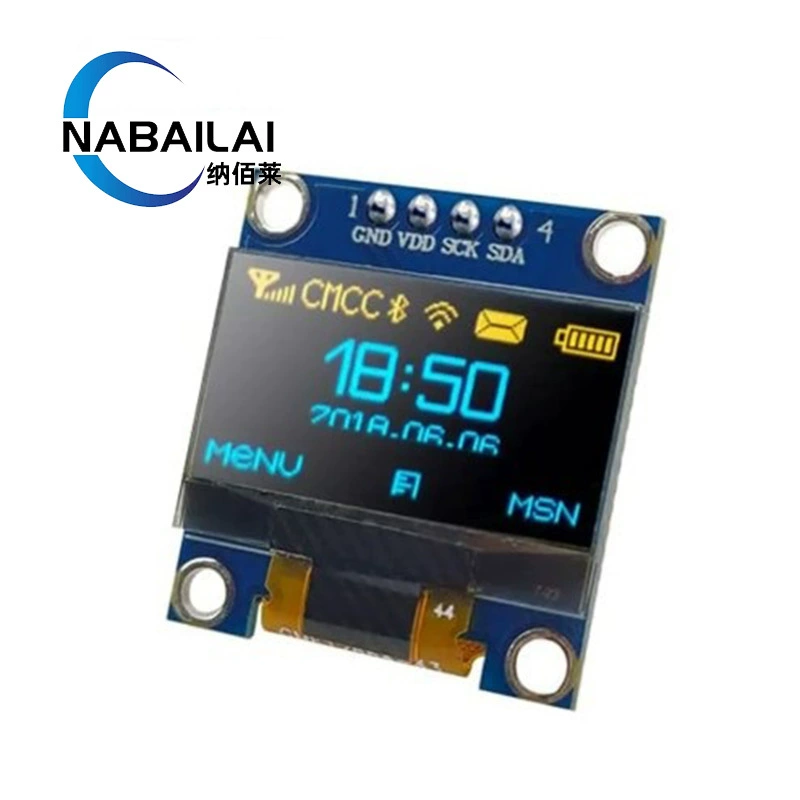 0,96-дюймовый синий белый желтый синий двухцветный IIC Коммуникационный небольшой OLED-дисплей модуль 51 однокристальный микрокомпьютер
