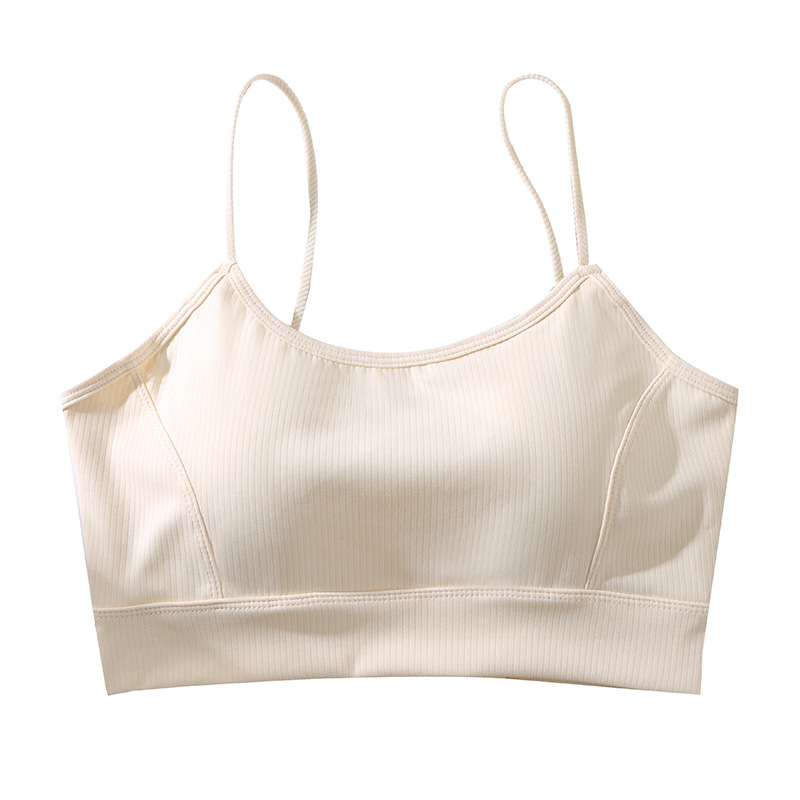 Ropa interior sin costuras con tirantes en la espalda para mujer con una copa fija en el interior, sujetador estilo chaleco, reunido en el exterior, con una parte superior de tubo inferior, envuelto en el pecho, verano