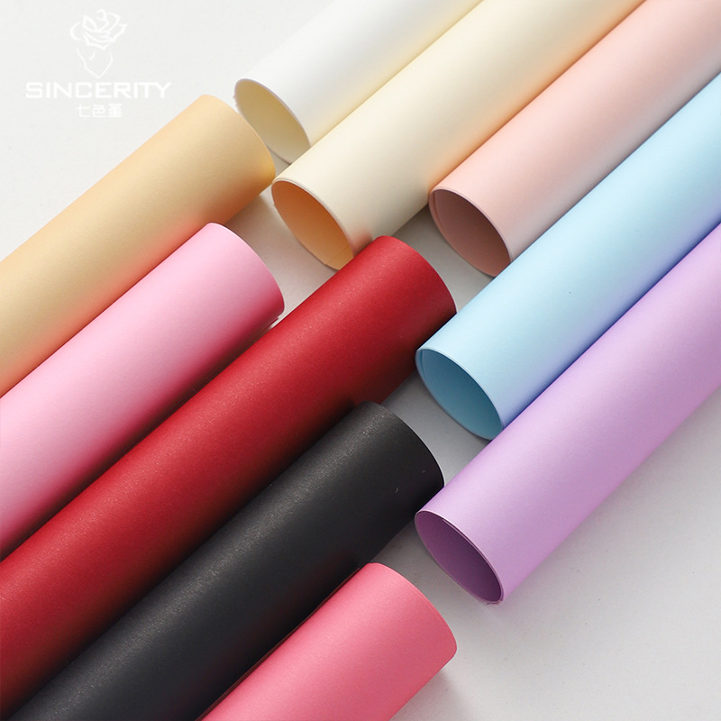 Papel de modelado de pensamiento de siete colores serie completa Meiya polvo engrosamiento floristería papel de embalaje de flores rojo embalaje de flores de red