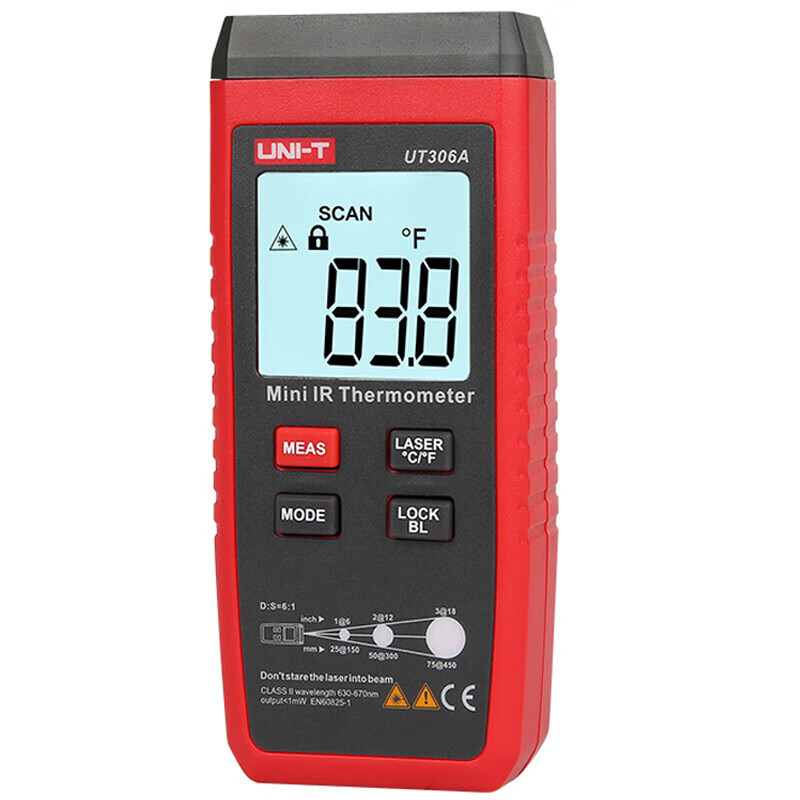 Termómetro infrarrojo UID UNI-T UT306A Arma de medición de temperatura láser doméstica sin contacto de mano