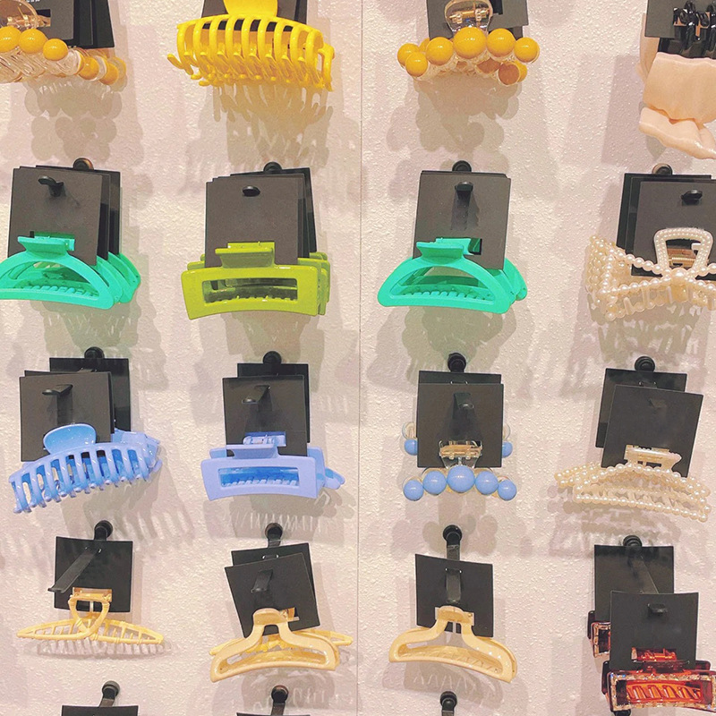 Accesorios para el cabello de pinza de tiburón de acrílico grande de Corea, clip de agarre para el cabello de disco simple, tocado de horquilla de cabeza femenina al por mayor