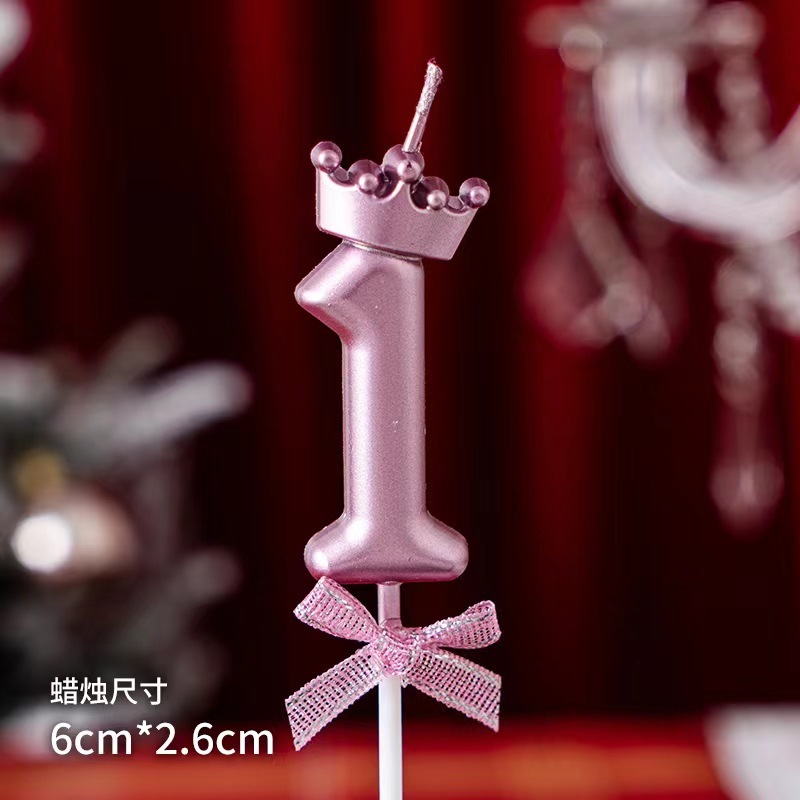 网红彩色皇冠蝴蝶结数字蜡烛生日蛋糕装饰插件周岁派对烘焙装扮|undefined