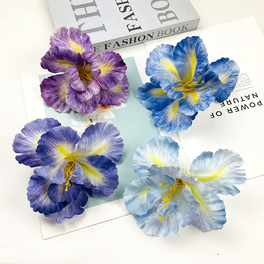 Simulación de flores Alice Iris cabeza de flores DIY Monet estilo de flores falsas tocadillo de flores material de paquete de accesorios de fotografía