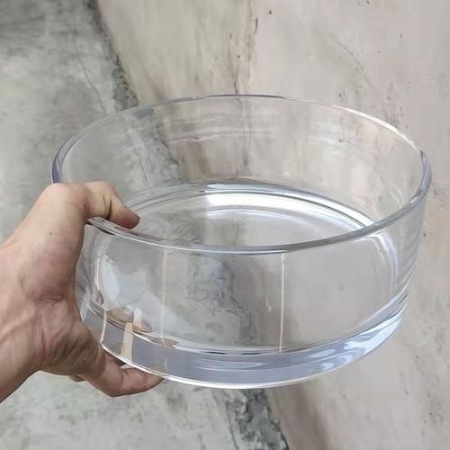 Thickened tulip round glass flowerpot hydroponic lotus water lily copper money vase low glass jar glass bowl