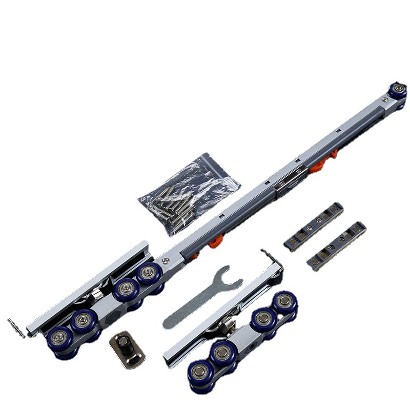 双向缓冲吊轮移门导轨滑轮阻尼器轨道上推拉门重型厨房卫生间木门