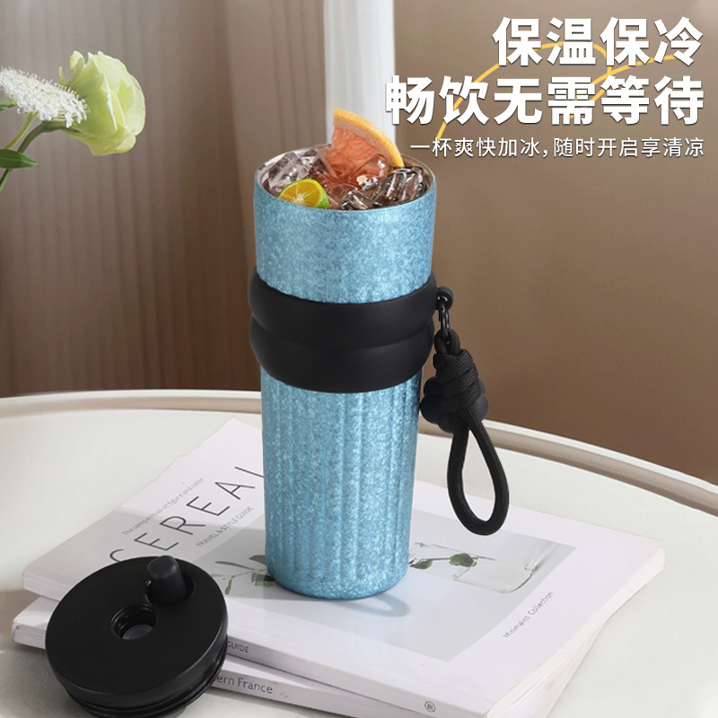 高颜値チタンカップ氷覇カップ316ステンレス保温カップ大容量屋外携帯自動車保冷ストローカップ|undefined