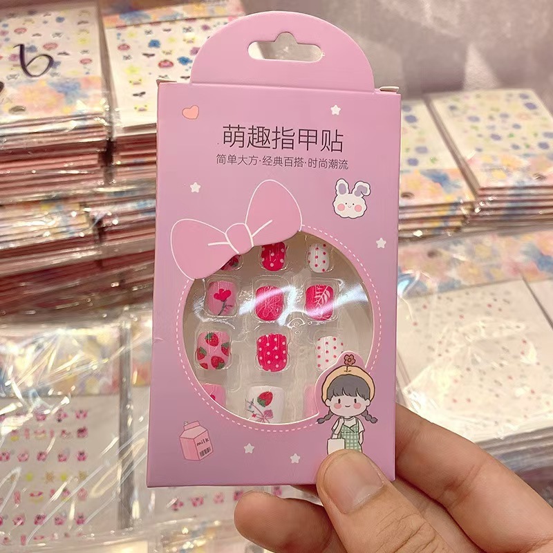 Niños parches de uñas super lindas chicas lindas usan pegatinas de dibujos animados de uñas seguras desmontables parches de uñas al por mayor image 206