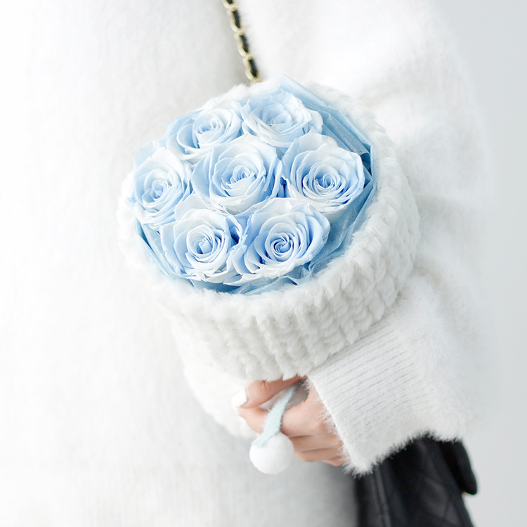 Ramo de rosas, flores secas, Día de la Madre, regalo de cumpleaños para niña, producto terminado, regalo de San Valentín, flor eterna, arte floral en degradado