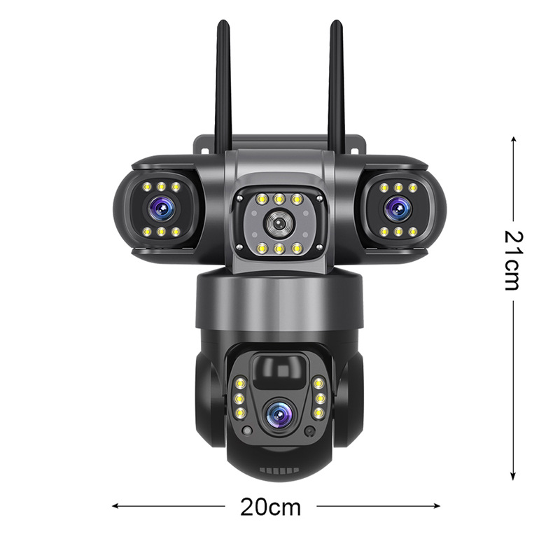 V380 tres lentes 6MP batería solar monitor 4G teléfono móvil doméstico remoto intercomunicador inteligente cámara exterior