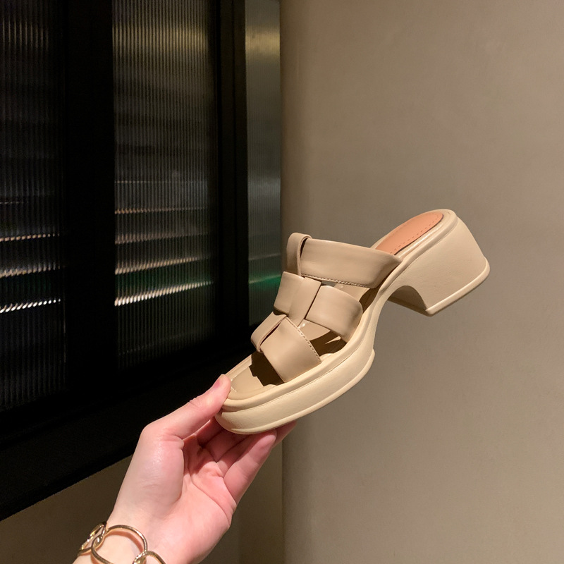 CHIKO Loni Open Toe Block Heels Slides Sandals