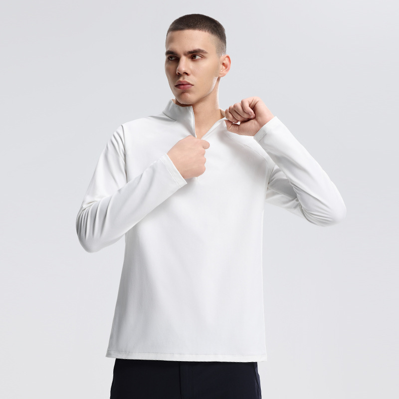 Men's Semi-zipper Sports Quick-drying Sweater Stand-up Collar Fitness Suit_voghion.com