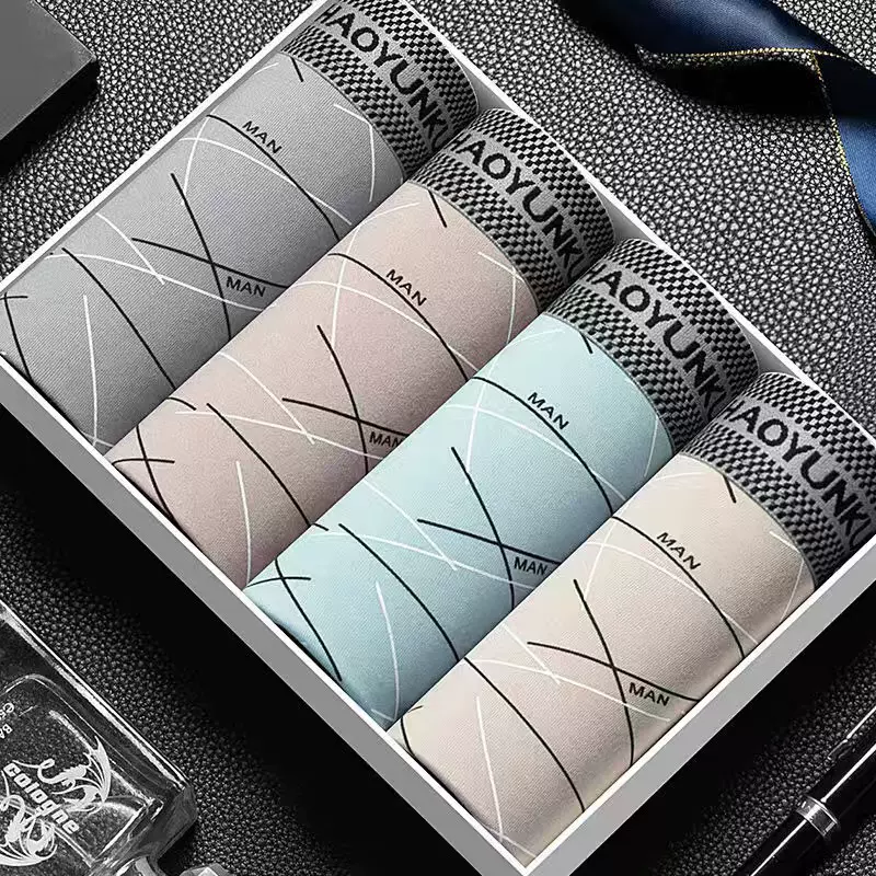 一件代发男士内裤男平角裤青年中腰四角裤头男生大码裤衩短裤批发