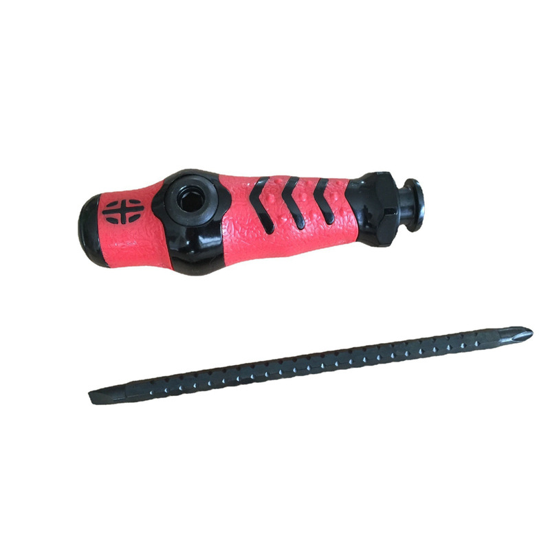 高品质伸缩两用三用螺丝刀 防滑柄T型PH2批十字一字6换头带磁起子