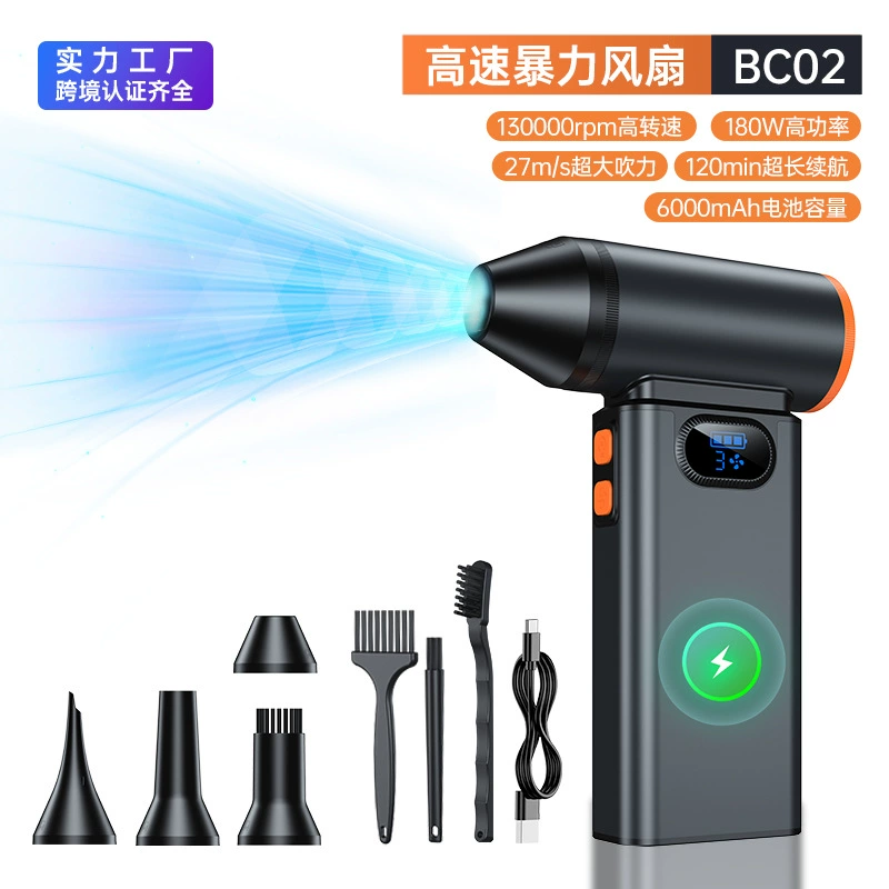 Трансграничный новый насильственный турбовентилятор мини на открытом воздухе ручной фен 130 000 поворотов высокоскоростной бесщеточный пылесборник