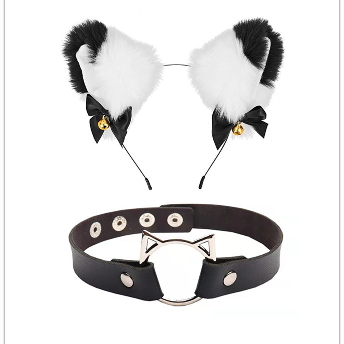 Set cerchietto orecchie di gatto e girocollo per ragazza_voghion.com