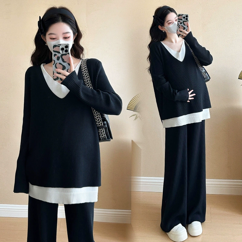 Вязаный модный комплект, тренд сезона, plus size, повседневный стиль, свободный крой