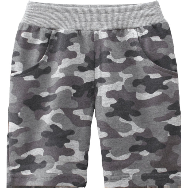 27 niños pantalones de camuflaje para niños al por mayor 2023 verano nuevos niños pantalones cortos delgados de una sola pieza de entrega
