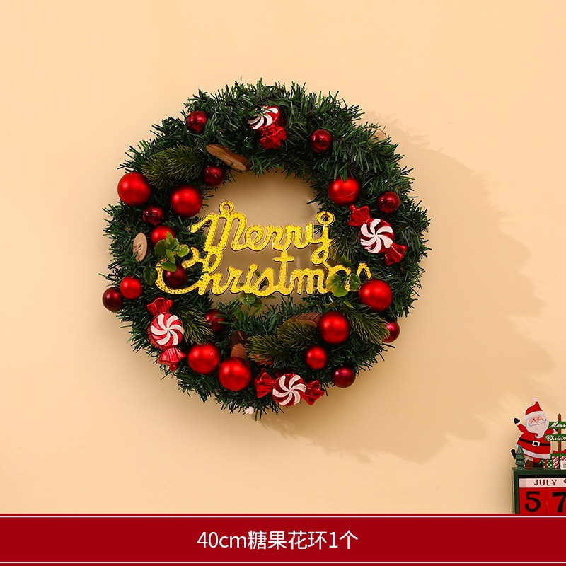 Decoraciones navideñas transfronterizas creativas guirnaldas navideñas puertas colgantes de caña ventanas atmósfera diseño de colgantes navideños