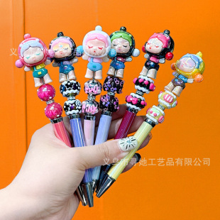 Cartoon Sanrio Bubble Mart Rainbow Horse Cute Rotating Gel Pen Student Girls Bead Pen Rotating Bead Pen