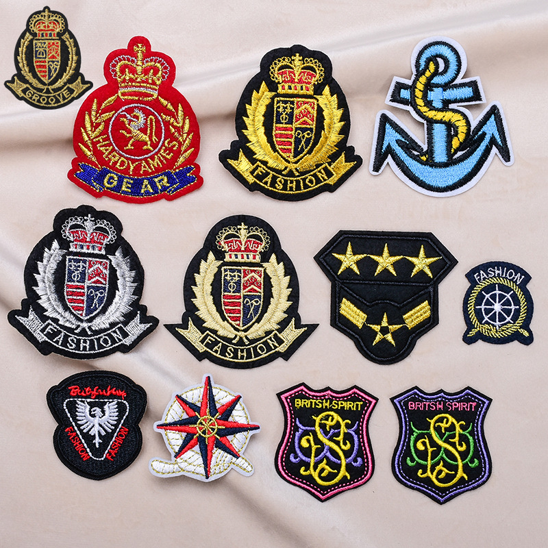 Computer embroidery college style embroidery badge cloth label clothing accessories shirt decorative cloth stickers all-match ripped patch stickers