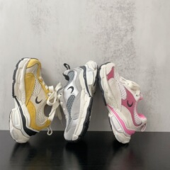 网面透气款三色前系带装饰韩范风跑步鞋2025年早秋款男女童运动鞋