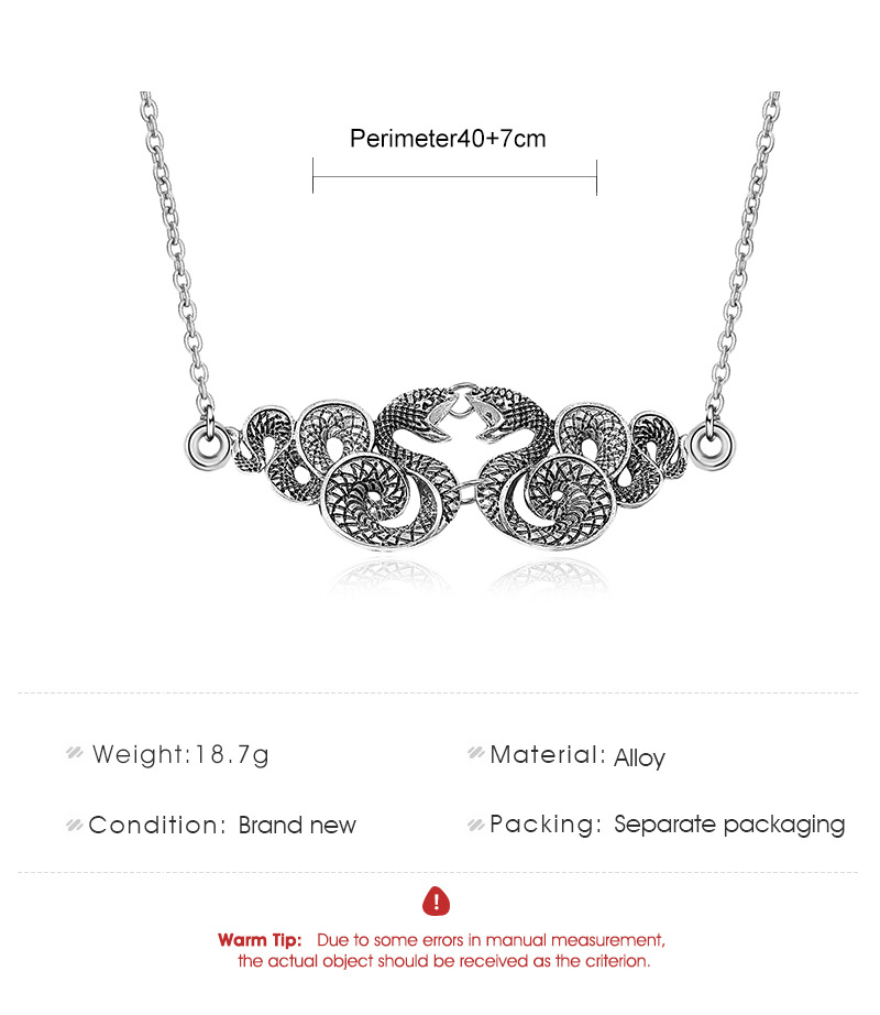 CrossBorder Hot Selling Creative Alloy Winding Snake Pendant Necklace Distressed Exaggerated and Personalized Long Clavicle Chain Ins Stylepicture1