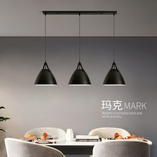 三头餐厅吊灯现代简约吧台吊灯北欧极简长条创意皮带饭厅餐桌吊灯-阿里巴巴