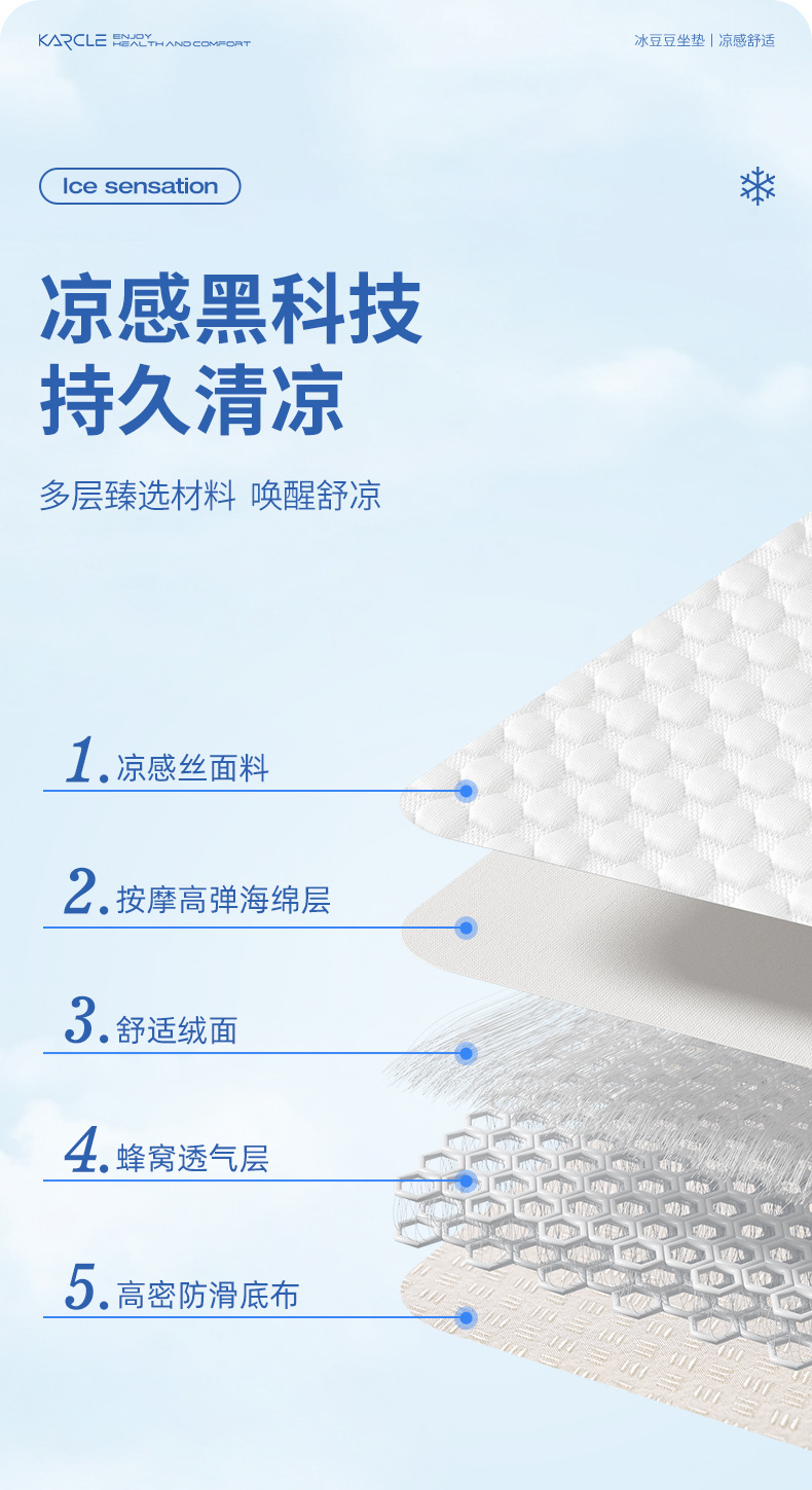 Car seat cushion summer cool cushion car half pack ice silk ice peas seat car cushion four seasons universal ventilation seat cushion generation