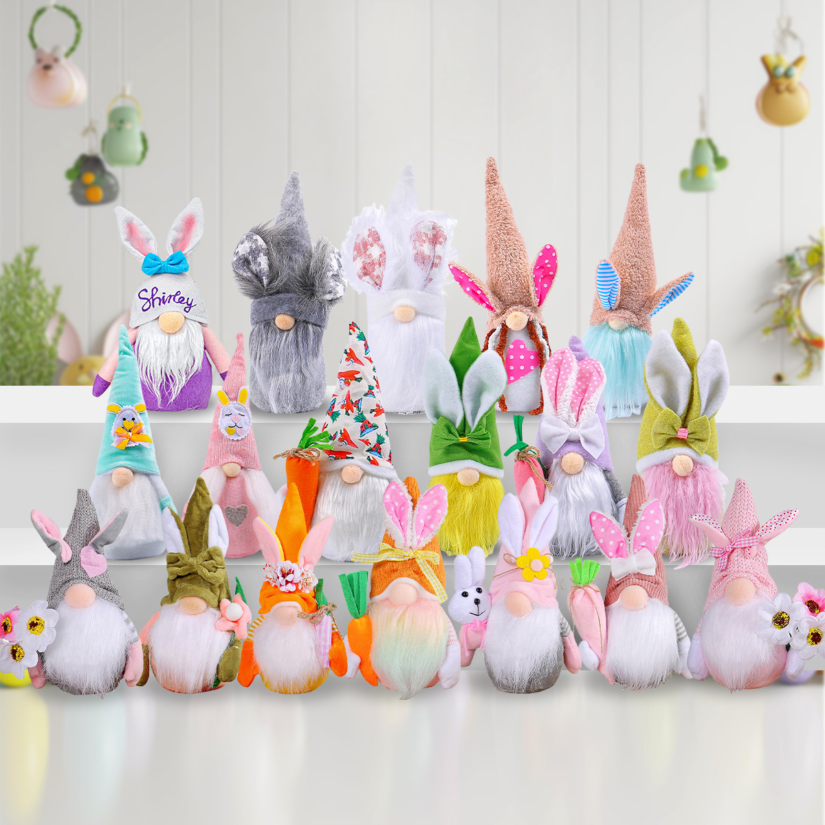 El amor de Hong Kong 2025 nueva decoración transfronteriza de Pascua pequeño regalo muñeca sin cara fabricante de conejos de Pascua