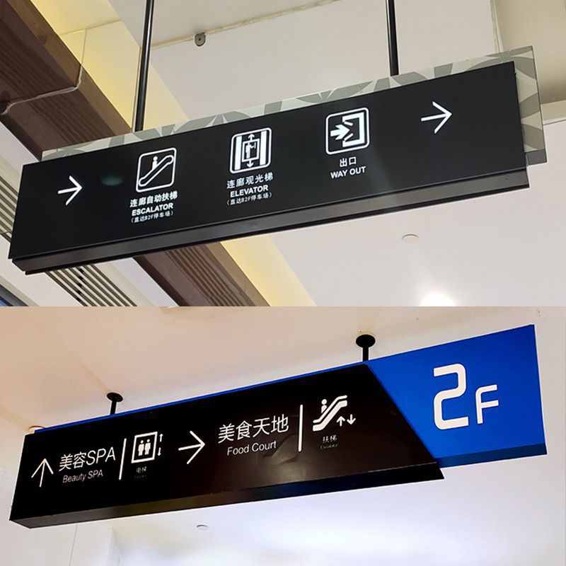 发光吊牌灯箱地铁交通导向牌医院停车导视牌商场双面吊牌超市镂空