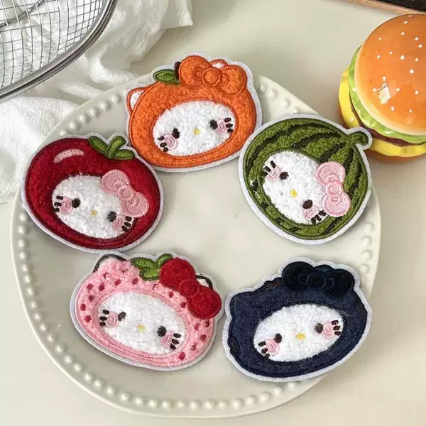 Fun and cute fruit-themed KT fringe hair stickers, soft and adorable cartoon girl magic stickers, hair styling tool, wholesale from manufacturer