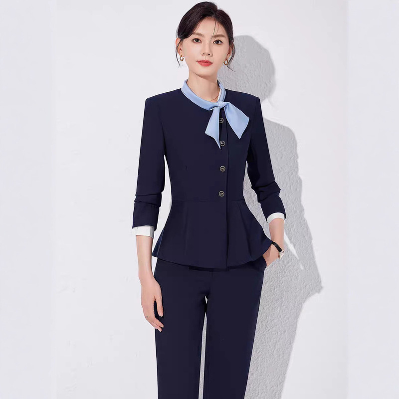西装套装女新款秋季职业装高端气质珠宝店金店工装商场柜姐工作服|undefined